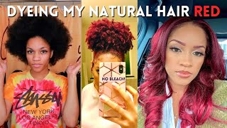 I Dyed My Natural Hair Red  NO BLEACH ft Loreal HiColor HiLights Red and Magenta on 4c Hair [upl. by Ergener]