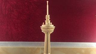 DIY Miniature Kuala Lumpur Tower  3D Woodcraft Construction Kit [upl. by Mcclish343]