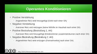 Psychologie  Lernen  Operantes Konditionieren [upl. by Ardried]