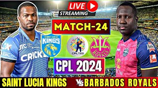 LIVE CPL 2024  Barbados Royals vs Saint Lucia Kings 24th Match  LIVE CPL TODAY [upl. by Atimed]