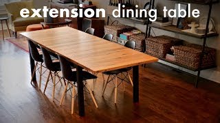 Reclaimed Oak Extension Dining Table  How To Build  Woodworking  Welding [upl. by Tolman]