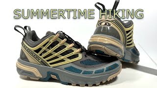 2023 Salomon ACS Pro Pewter Aegean Blue Review  Summertime Hiking [upl. by Nnawtna]