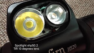 Sofirn HS20 Headlamp  Spotlight modification using 10° TIR lens [upl. by Enra897]