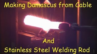 BlacksmithingForging Cable Damascus [upl. by Sillihp]