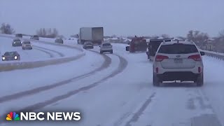 Blizzard and icy weather conditions cause travel troubles [upl. by Modern]