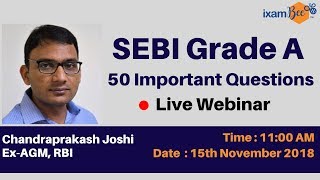 50 IMPORTANT QUESTIONS FOR SEBI GRADE A [upl. by Leiand857]