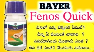 Bayer Fenos Quick Insecticide Uses Telugu  Fenos Quick Insecticticide Details Explain in Telugu [upl. by Elberfeld]