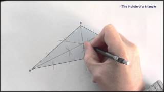 Straightedge and compass Constructing the incircle of a triangle [upl. by Conlon]