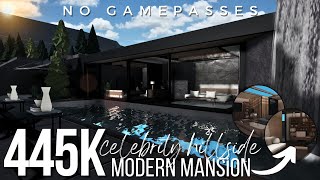 BLOXBURG  NO GAMEPASS Celebrity Hillside Modern Mansion  445k  Speedbuild [upl. by Aham301]