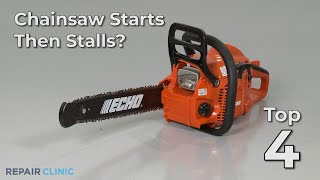 Top Reasons Chainsaw Starts Then Stalls — Chainsaw Troubleshooting [upl. by Gaile]