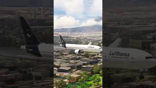 Dangerous Landing Lufthansa Air Boeing 777 at La Aurora Airport shorts [upl. by Hcab]