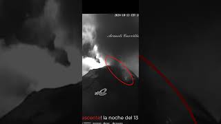 ⚠️🌋POPOCATÉPETL ¡Arrojando material incandescenteen en el Volcán Noche 13 Octubre 2024 shorts [upl. by Solana]