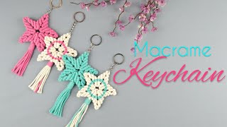 Macrame Keychain  Macrame Keychain Tutorial For Beginners [upl. by Eihtak]