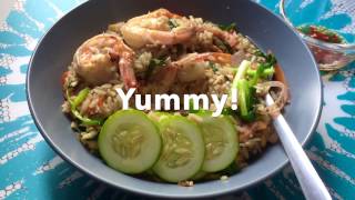 Thai rice recipe  Thai Shrimp Fried Rice ข้าวผัดกุ้ง [upl. by Enidlarej]