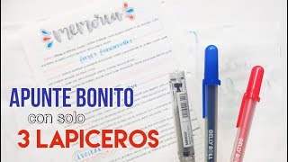 APUNTES BONITOS CON SÓLO TRES LAPICEROS  karlasnotes [upl. by Callean61]