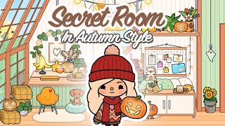 SECRET ROOM IN AUTUMN STYLE 🍂🎃BIG FAMILY HOMEToca Boca House Design  Makeover [upl. by Shulem]