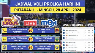 Jadwal Proliga 2024 Hari iniKlasemen Putra amp Putri Voli Proliga 2024 TerbaruPutaran 1Live Moji [upl. by Kamila]