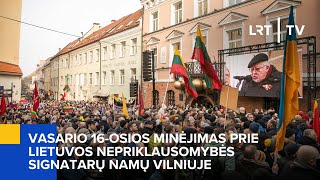 Vasario 16osios minėjimas prie Lietuvos nepriklausomybės signatarų namų Vilniuje  20240216 [upl. by Aierb]