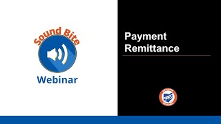 Recorded Webinar  Sound Bite  Payment Remittance [upl. by Jeannette451]