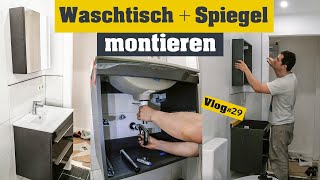 Waschtisch montieren inkl Eckventile und Siphon einbauen  Wohnung selber renovieren Vlog29 [upl. by Jeffery150]