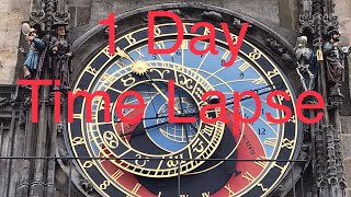 Timelapse Prague Astronomical Clock 1 Day Time Lapse [upl. by Merrow]