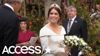 Princess Eugenie Stuns As She Arrives At Her Wedding See Her Gorgeous Gown  Access [upl. by Standish960]