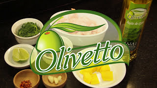 Pinchos de camarones y mango con pesto de cilantro y aceite de oliva Olivetto® [upl. by Prud]