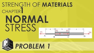 Mechanics of Deformable Bodies Chapter 1 Normal Stress Prob 1 PH [upl. by Toinette]