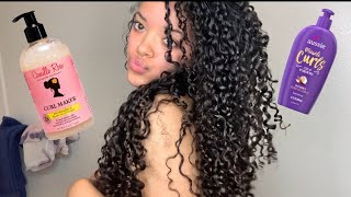 SUPER DEFINED CURLY HAIR ROUTINE  Drugstore Products  WendiMotte [upl. by Berliner]