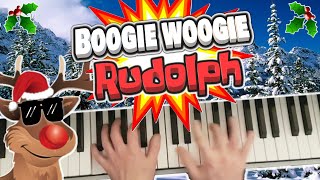 WOW  Rudolph The Red Nosed Reindeer Boogie Woogie Piano Style  Christmas Song Music Lesson [upl. by Reeve]