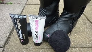 How to clean leather motorcycle boots MB [upl. by Odrareg501]