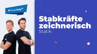 Stabkräfte mit dem zeichnerischen Knotenpunktverfahren 1 Technische Mechanik StudyHelp [upl. by Alekal]