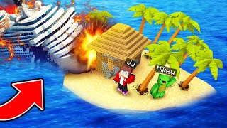 The Cruise Ship CRASHED INTO Mikey and JJ’s Island in Minecraft Maizen [upl. by Eniamzaj928]