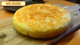 Frying Pan Bread No Egg No Oven No Knead Easiest Pan bread No need to touch the dough [upl. by Esilehc]