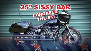 Fitting a 25quot Viking Bags Sissy Bar to HarleyDavidson Low Rider ST  Installation amp Customisation [upl. by Phelgen]