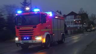 Rauchentwicklung aus Linienbus Einsatzfahrten Freiwillige Feuerwehr Halstenbek [upl. by Elimay]