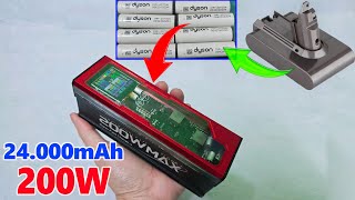 Build A Power Bank 24000mAh 200W Using 8Cell Old Dyson 20700 Battery [upl. by Root]