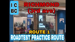 PART 1 ICBC RICHMOND 3rd ave ROAD TEST PRACTICE ROUTE  BC CANADA [upl. by Anilem570]