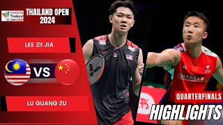 Lee Zii Jia MAS vs Lu Guang Zu CHN  QF  Thailand Open 2024 [upl. by Leasi]