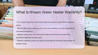 What Is Rheem Water Heater Warranty  CountyOfficeorg [upl. by Alan]