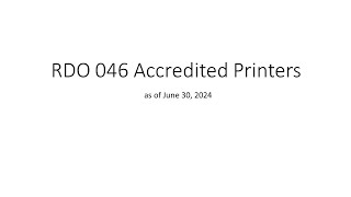 List of accredited printers as of June 30 2024 [upl. by Notsyrb]