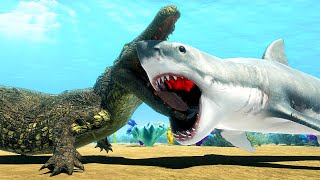 MEGALODON Shark Takes on a Purussaurus  Animal Revolt Battle Simulator [upl. by Cele]