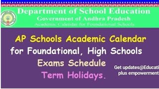 AP Academic Calendar official primary and High school time table exams weightage Holidays details [upl. by Rocky]