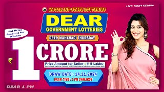 LOTTERY LIVE 1PM TODAY 14112024  Morning Nagaland Lottery Sambad LIVE [upl. by Dagna951]