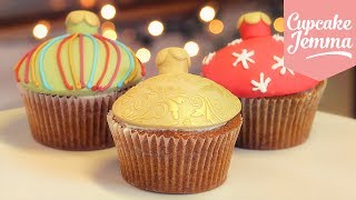 Christmas Bauble Cupcakes  Cupcake Jemma [upl. by Vasta]