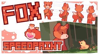 Fox Sprite Sheet Pixel Art Speedpaint [upl. by Dorison]