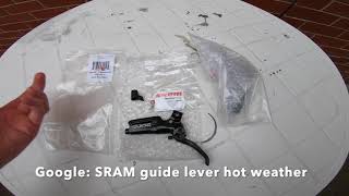 SRAM Guide R brakes sticking in hot weather Howto find the Serial for sticking lever replacement [upl. by Delp]