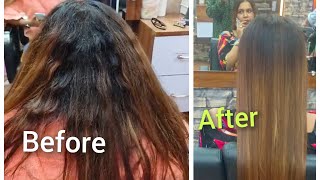 very damage hair 😱😲Keralooks bioplastia Hair treatments 👆 [upl. by Maura]