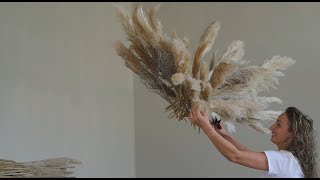 How to Make a Hanging Pampas Grass Chandelier DIY [upl. by Suivat470]