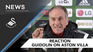 Swans TV  Reaction Guidolin on Villa win [upl. by Yehsa]